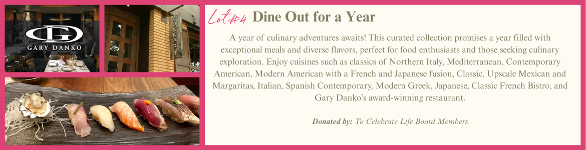 Lot 4 Dine Out for a Year